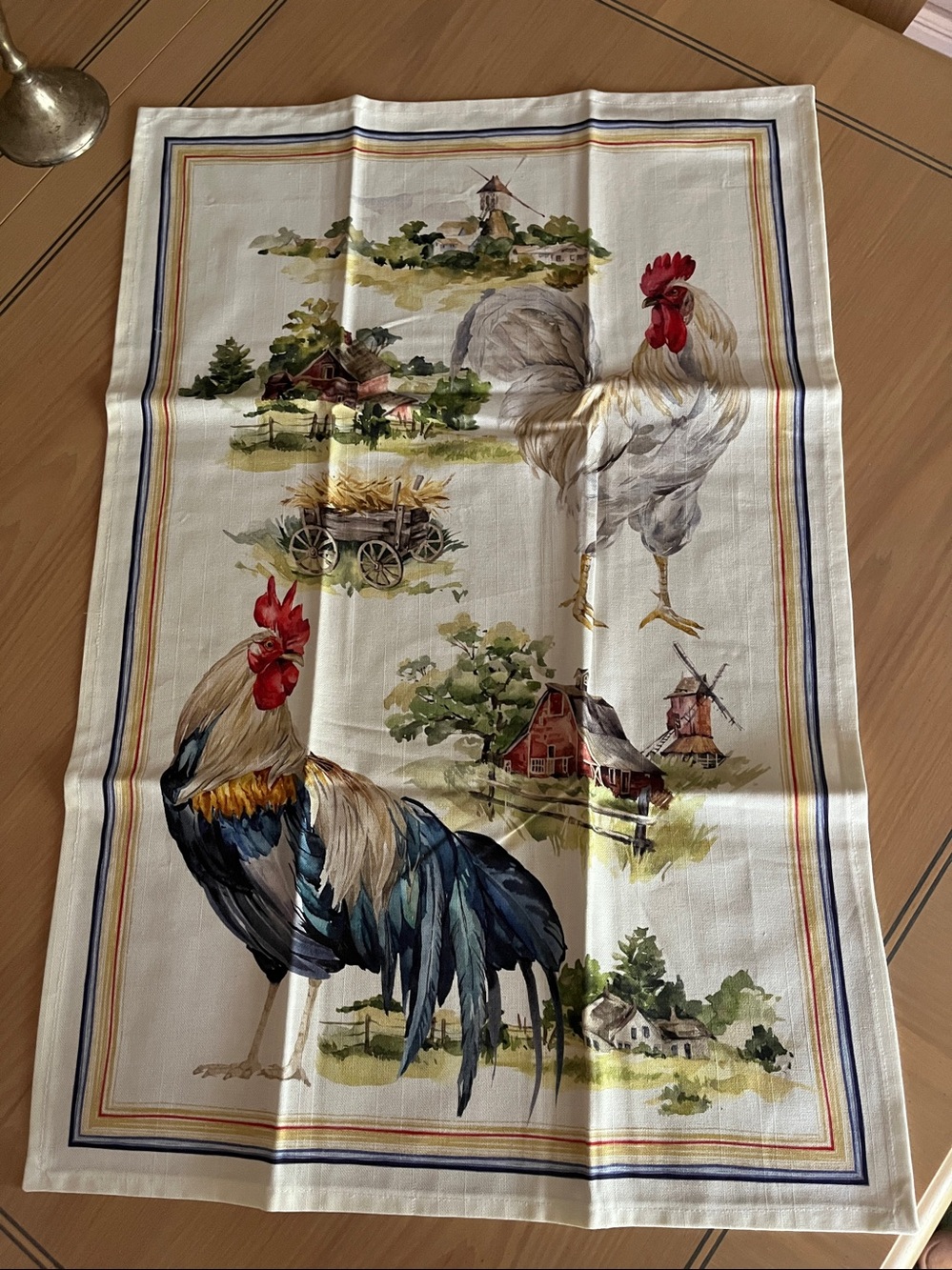 Hand Finish Tea Towels Roosters